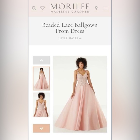 Beaded Lace Ballgown Prom Dress  by Morilee - Picture 3 of 3
